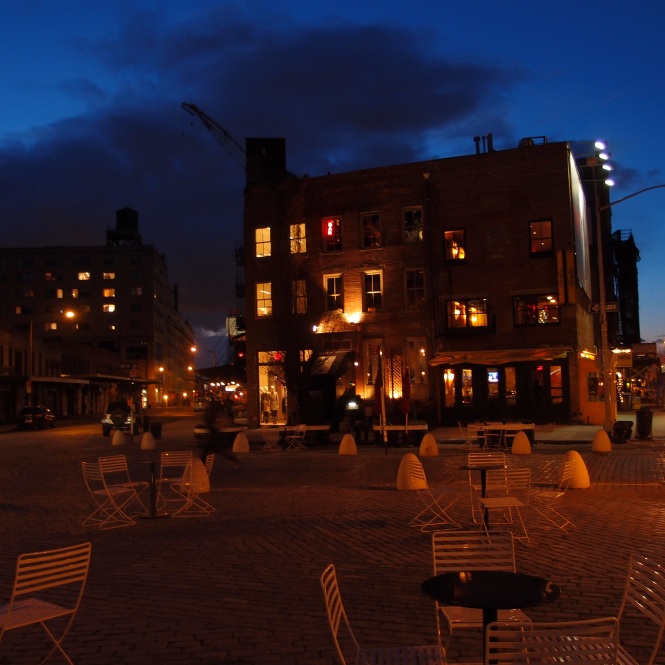 Night image of the West Village.